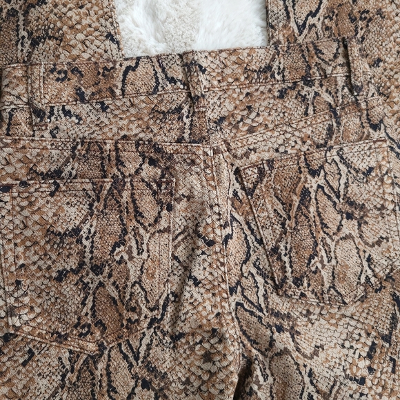 Reformation Peyton Snake Skin Python High Rise Boot Cut Denim Jeans - Picture 7 of 10